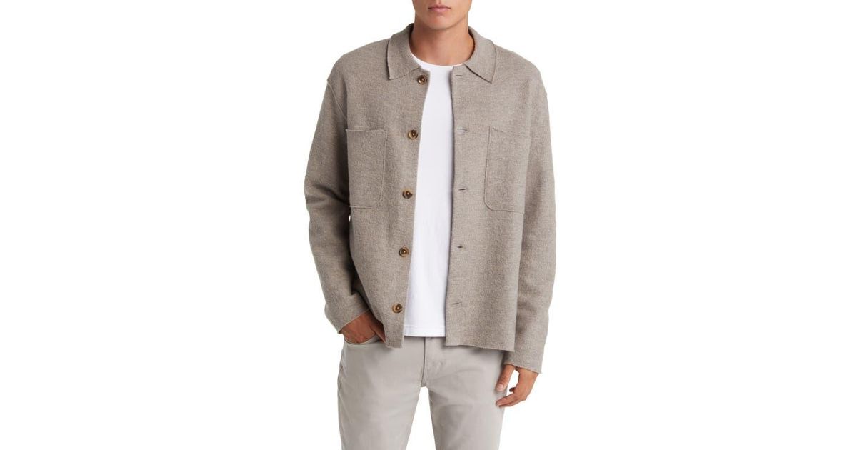 NN07 Jonas Boiled Wool Shirt Jacket in Gray for Men | Lyst