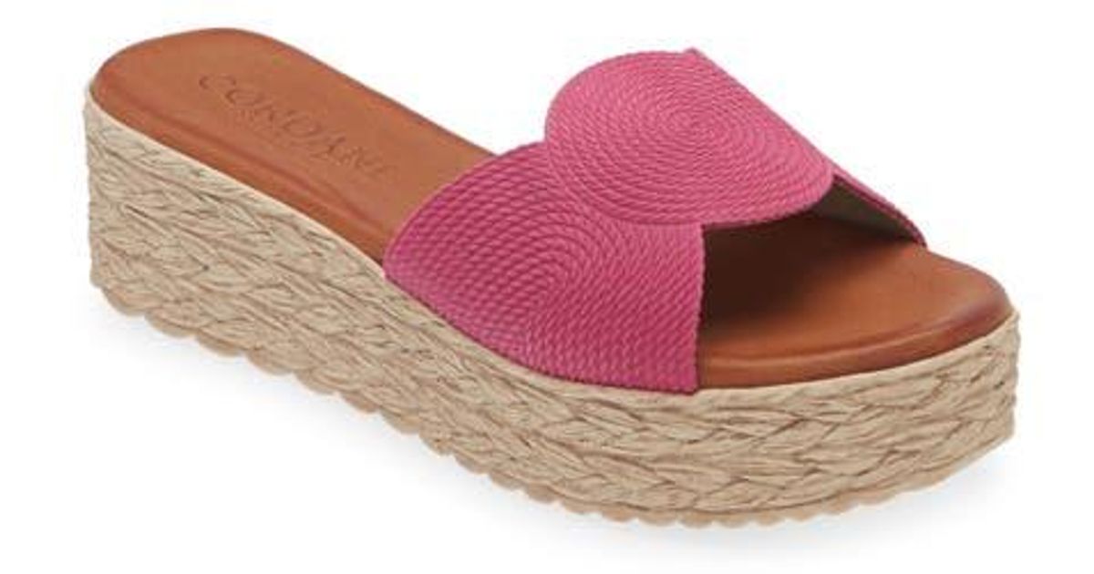 Cordani Britta Espadrille Platform Wedge Slide Sandal in Pink | Lyst