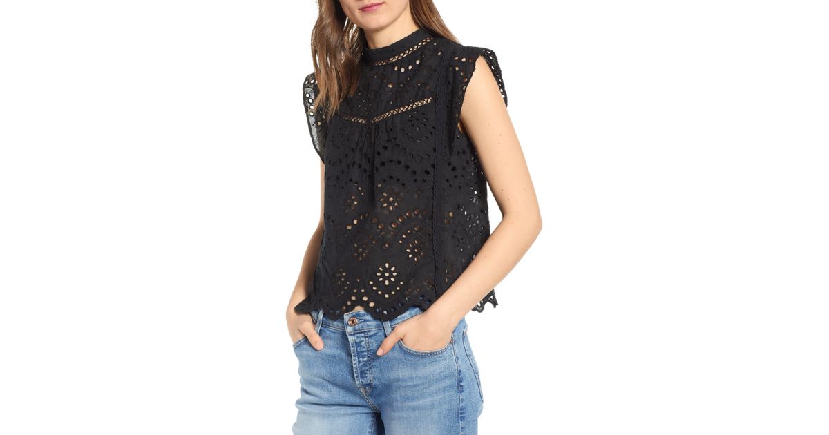 7 for all mankind eyelet sleeveless top