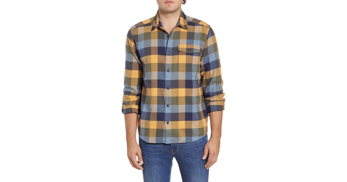 Patagonia Regular Fit Organic Cotton Flannel Shirt In Blue For Men Lyst