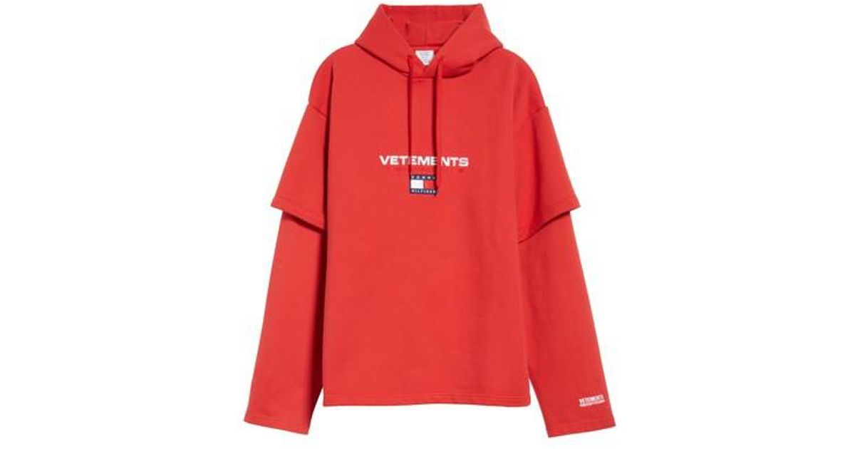 vetements double sleeve hoodie