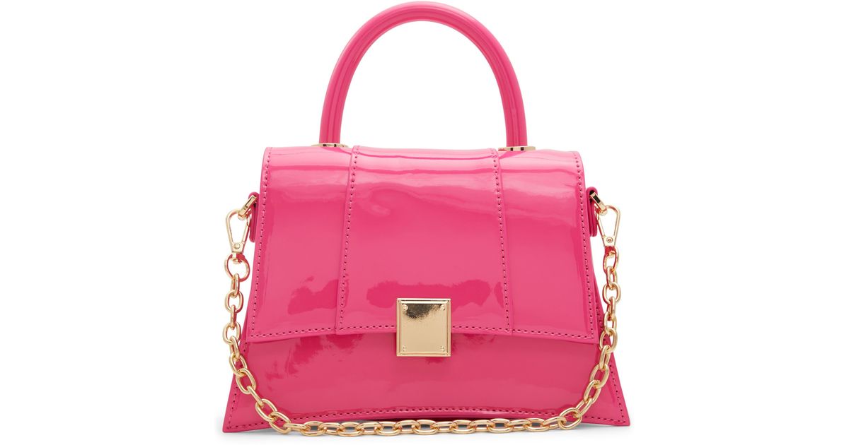 ALDO Kindraxx Patent Faux Leather Top Handle Bag in Pink Lyst
