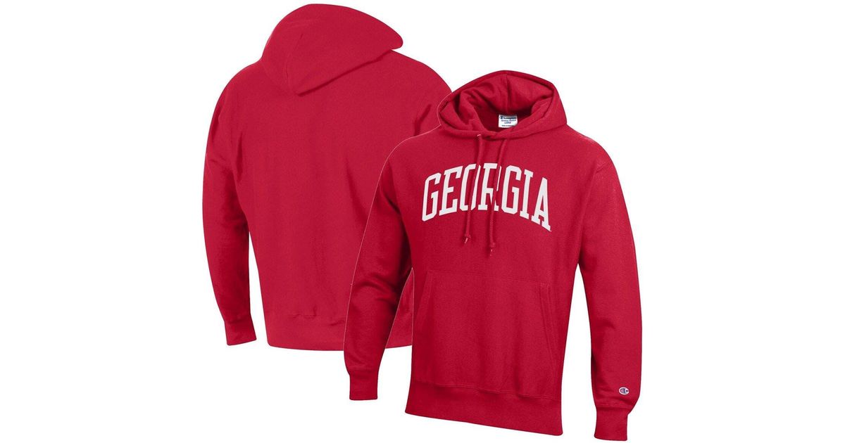 Champion Georgia Bulldogs Team Arch Reverse Weave Pullover Hoodie At ...