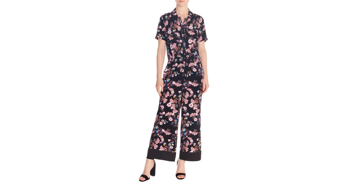 sandro floral jumpsuit