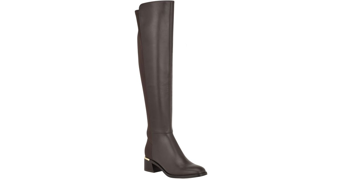 Calvin Klein Jotty Over The Knee Boot in Brown Lyst