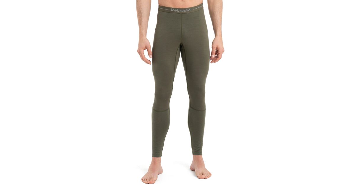 Icebreaker 200 Zoneknit Merino Wool Thermal Leggings In Green For Men