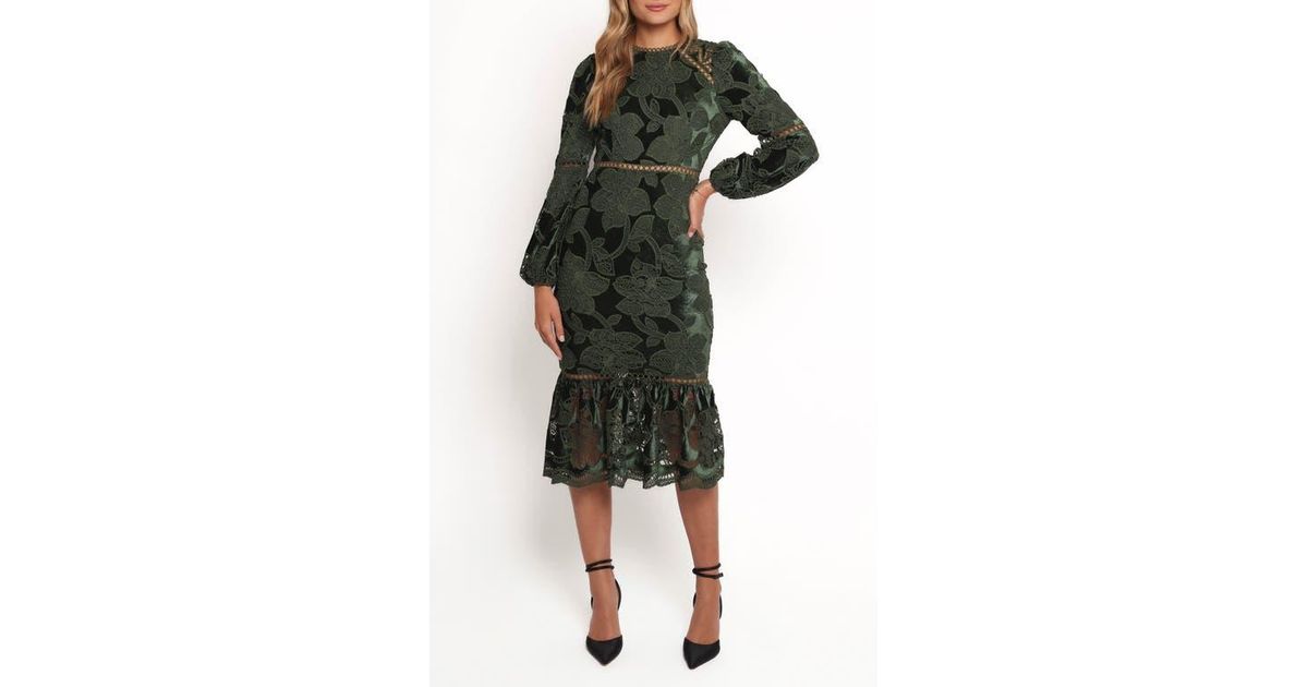 green emerald velvet dress Niamh Midi Dress main image 1