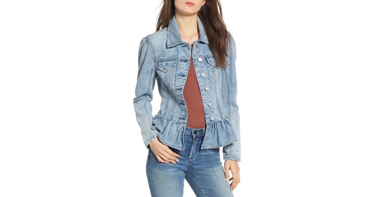 blanknyc peplum denim jacket