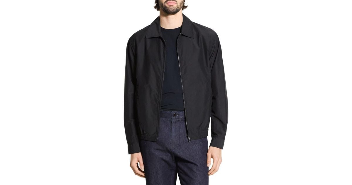 Theory Cotton & Nylon Zip Jacket in Black for Men | Lyst