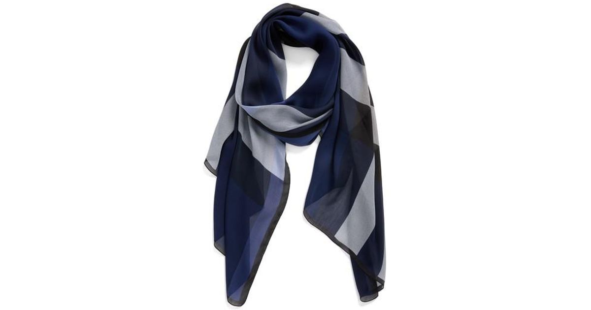 burberry silk scarf blue
