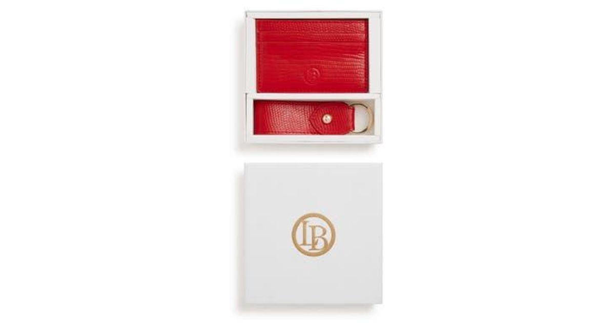Labante London Juniper Cc Holder & Key Chain Gift Box in Red | Lyst
