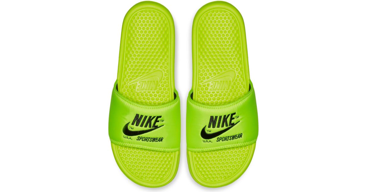 nike benassi slides yellow