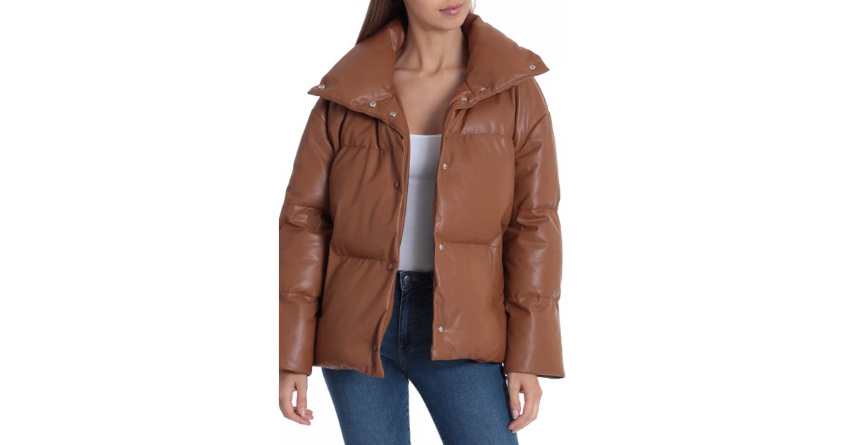 bagatelle leather puffer