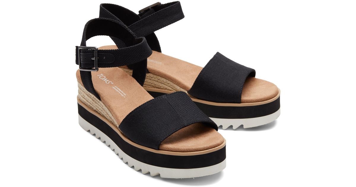 TOMS Diana Platform Wedge Sandal in Black Lyst