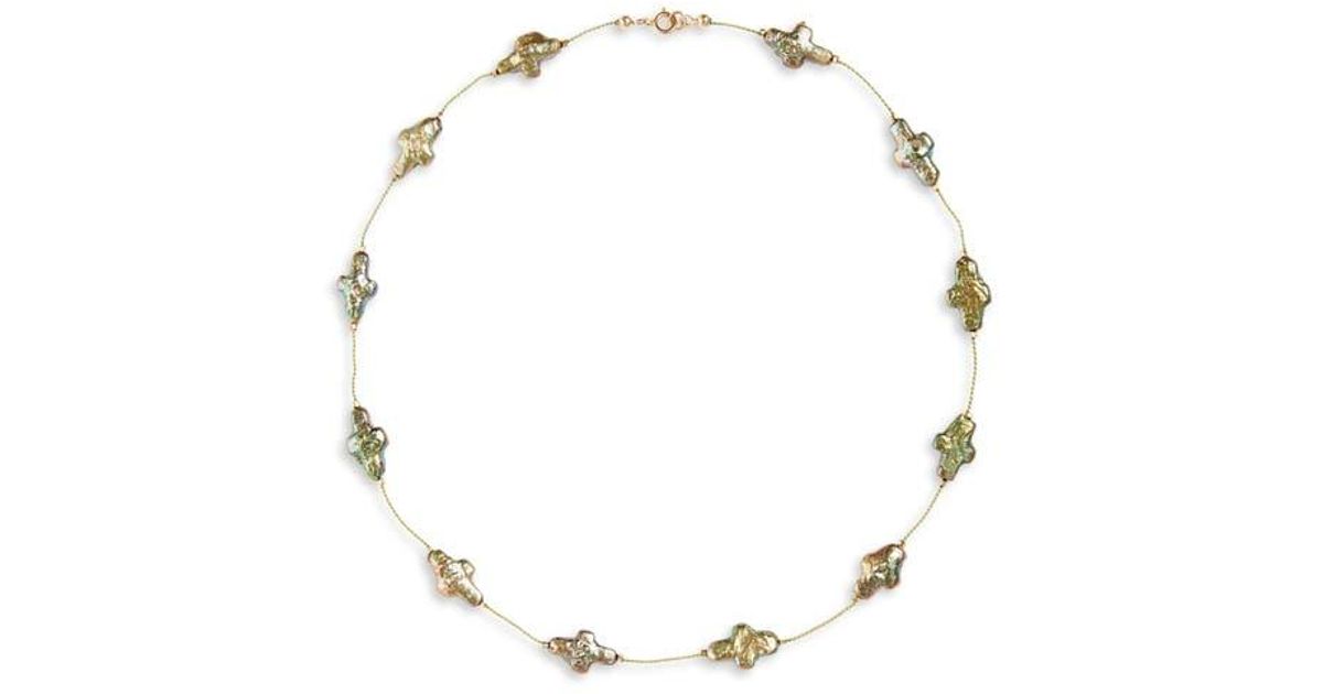 Isshi Desnuda Freshwater Pearl Station Necklace | Lyst