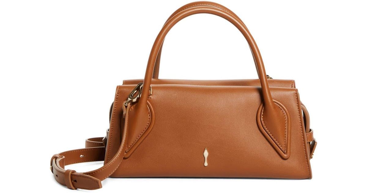 Christian Louboutin Mini Lambskin Baquette Bag in Brown | Lyst