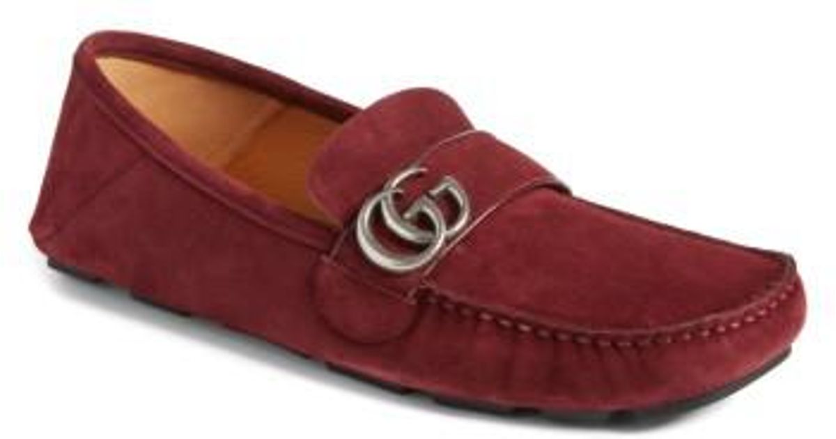 gucci noel suede driving loafers