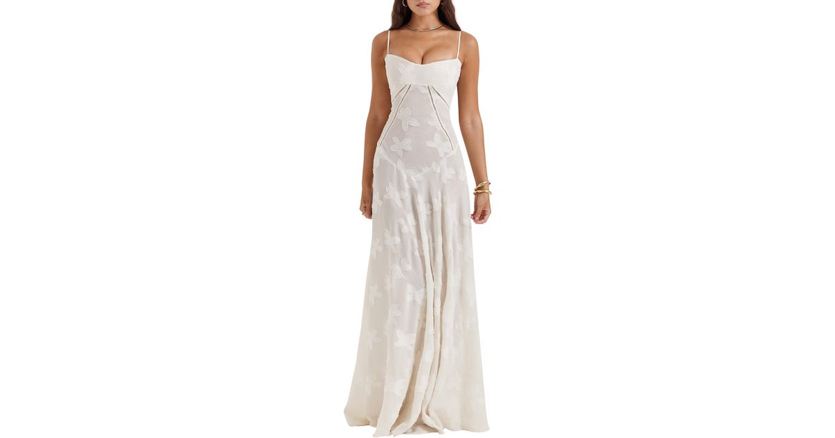 House Of Cb Seren Blush Lace up Back Gown In White Lyst house-of-cb-seren-blush-lace-up-back-gown-in-white-lyst