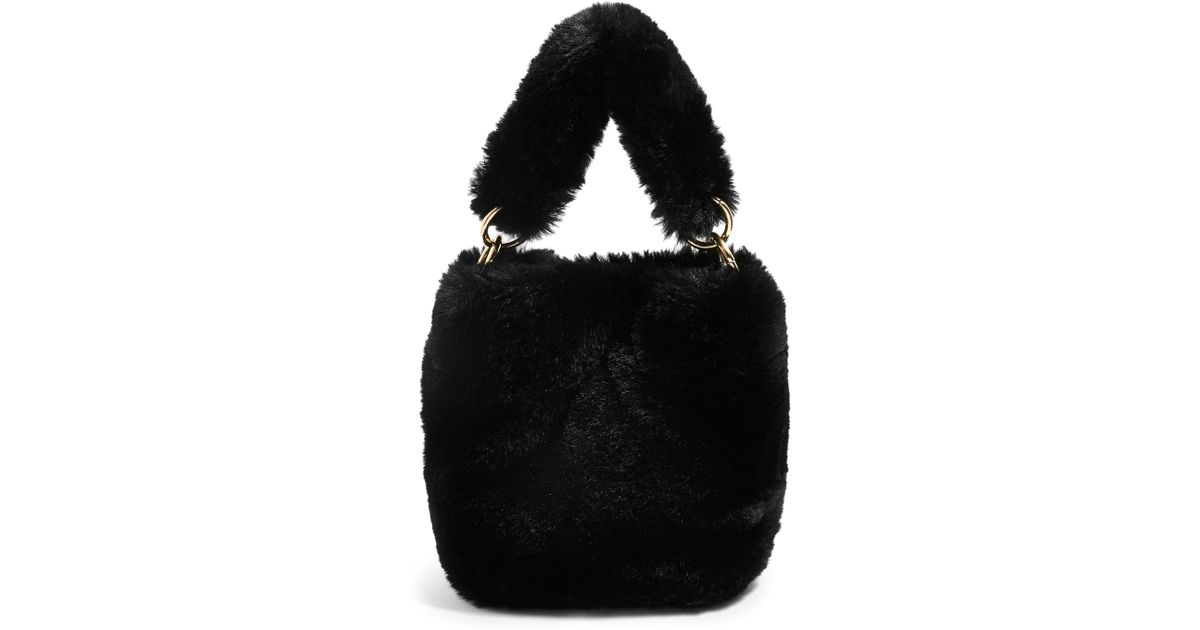 teddy faux fur bucket bag