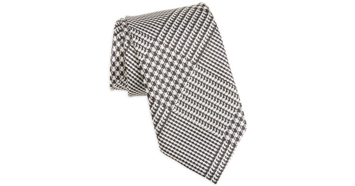 Curated visual reference: Tom Ford Glen Plaid Tie In White For Men Photo Inspiration