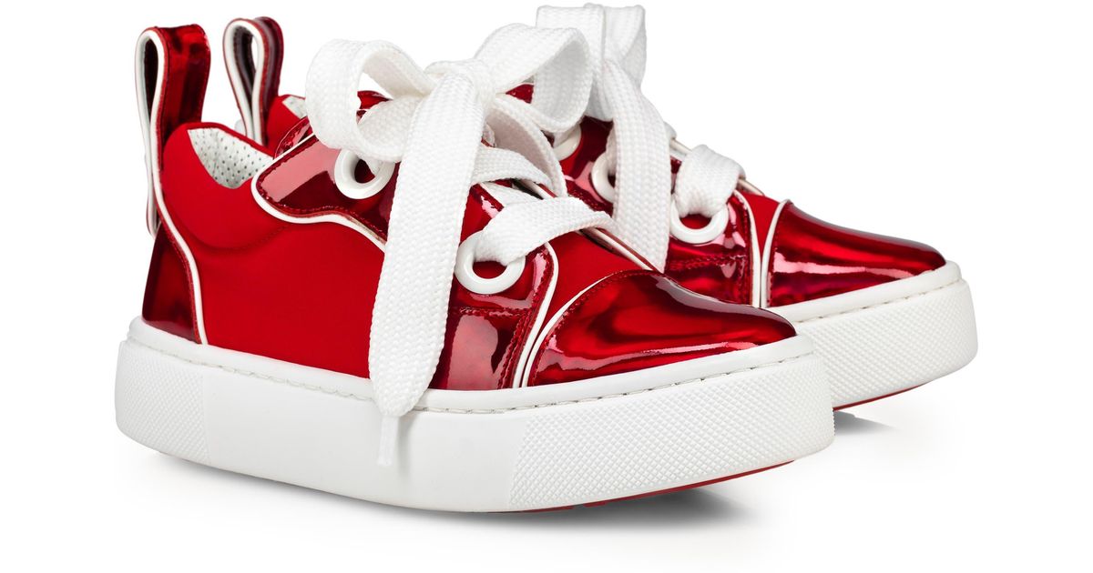 Christian Louboutin Kids' Toy Toy Neoprene & Patent Leather Sneaker in ...