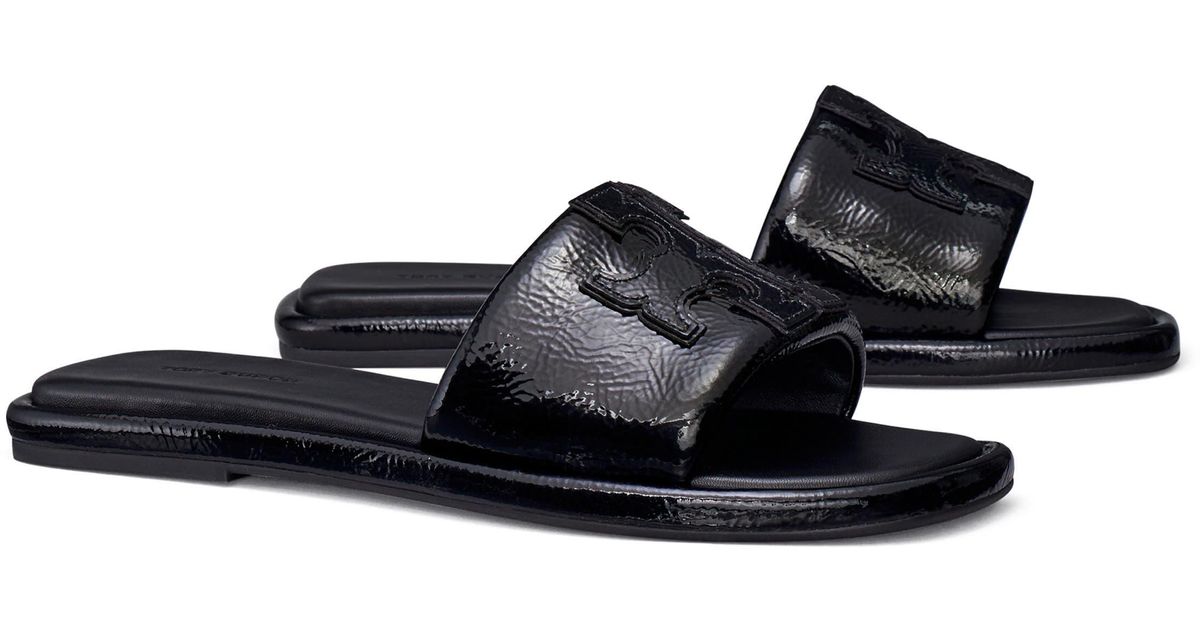 Tory Burch Double T Sport Slide Sandal in Black Lyst