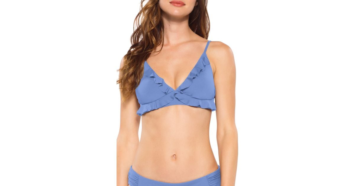 becca socialite ruffle bikini top