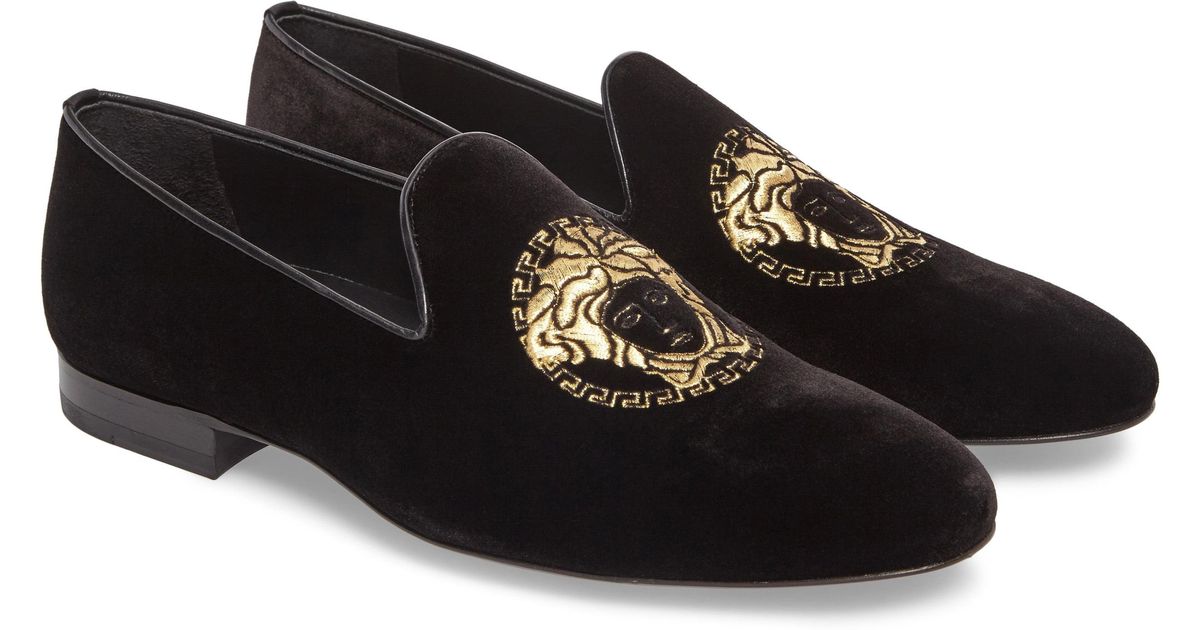 versace velvet loafers