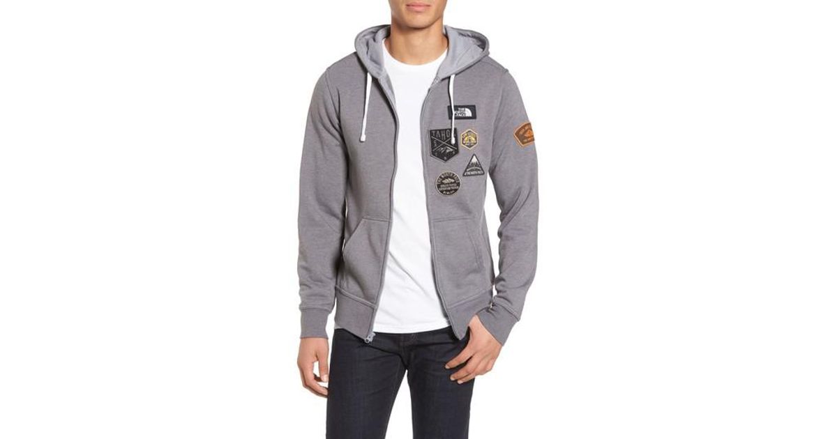 the north face men's patches full zip hoodie