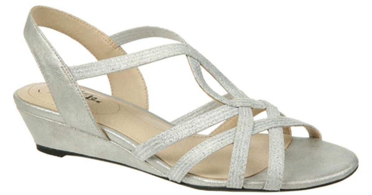 LifeStride Yaya Strappy Slingback Wedge Sandal in White Lyst