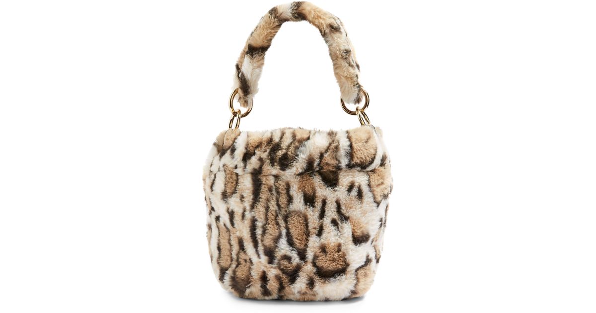 teddy faux fur bucket bag