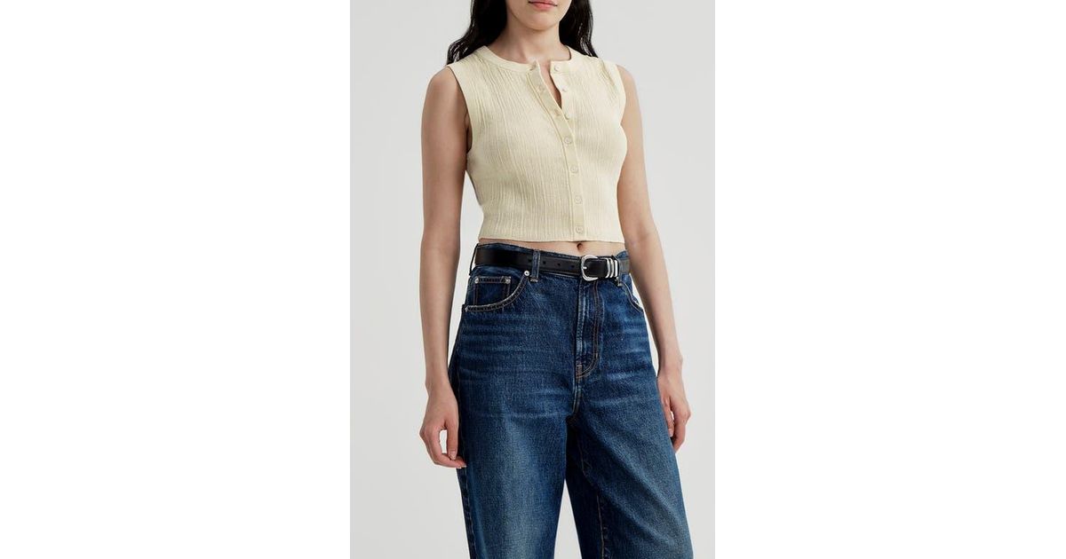 A.L.C. Lottie Cotton Blend Crop Top in Blue | Lyst