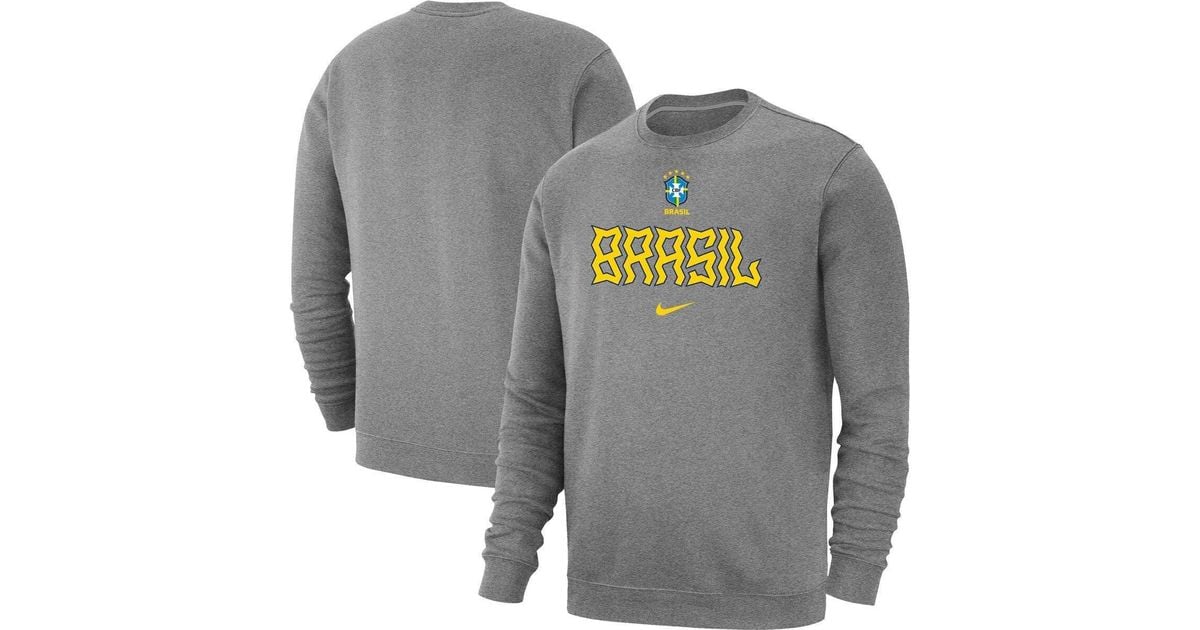 Nike Brazil National Team Lockup Club Pullover Sweatshirt At