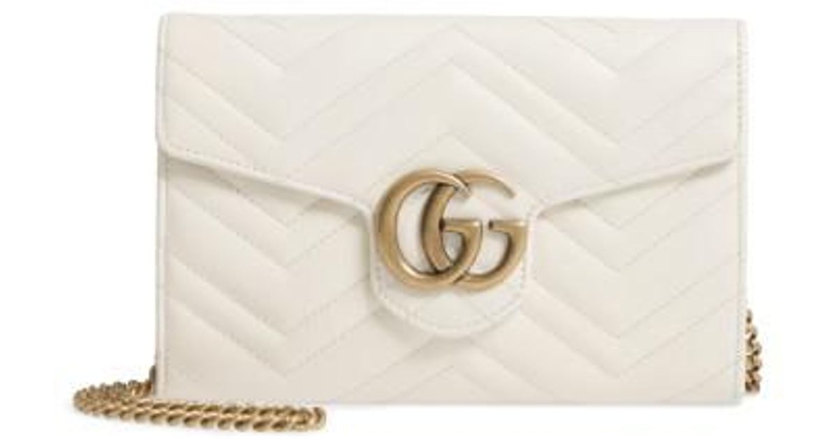 gucci white wallet on chain