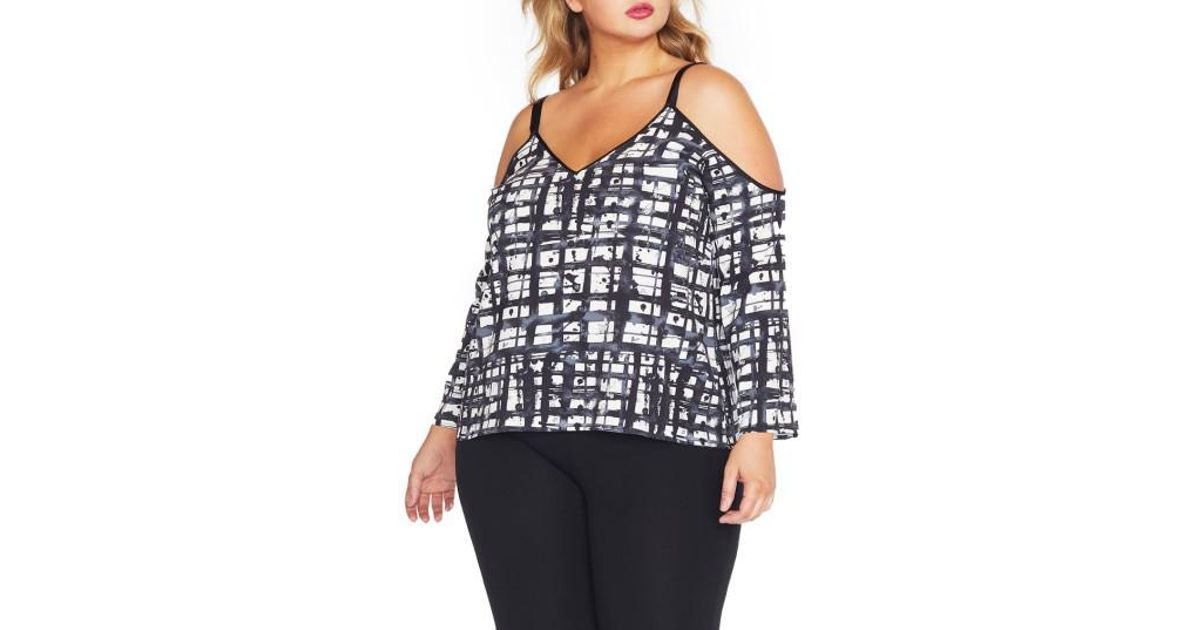 REBEL WILSON X ANGELS Cold Shoulder Top in Black - Lyst
