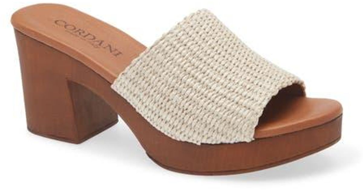 Cordani Waylin Platform Slide Sandal in Brown | Lyst