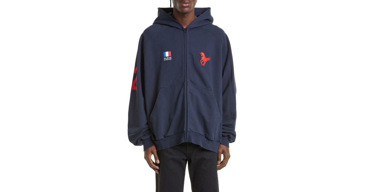 Navy hotsell balenciaga hoodie