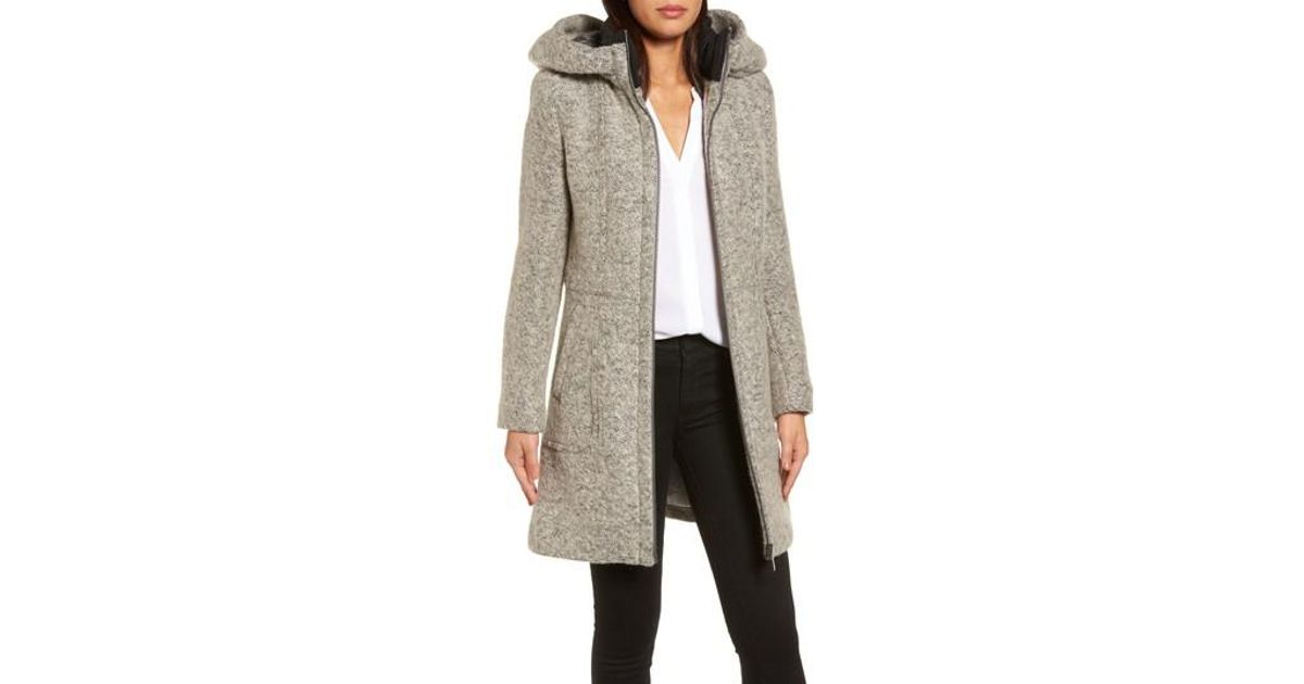 Donna Karan Hooded Boucle Wool Blend Anorak Lyst Mens DKNY damen Karan New York Nylon Soft Shell Hooded
