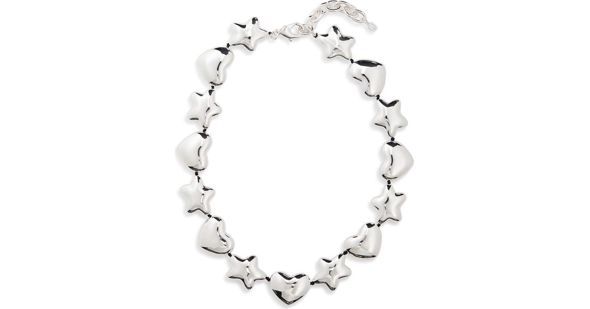 Sandy Liang Beans Collar Necklace in Metallic | Lyst