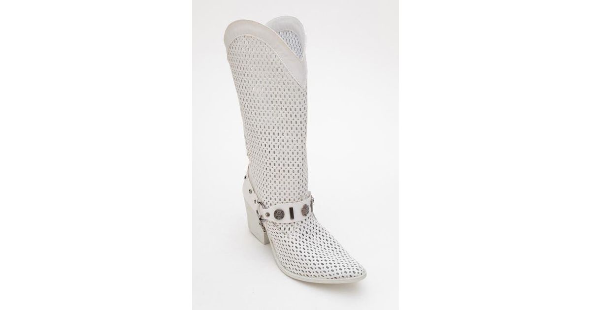 Pummer Boot Prologue Shoes Lumen Block Heel Summer Boot in White | Lyst