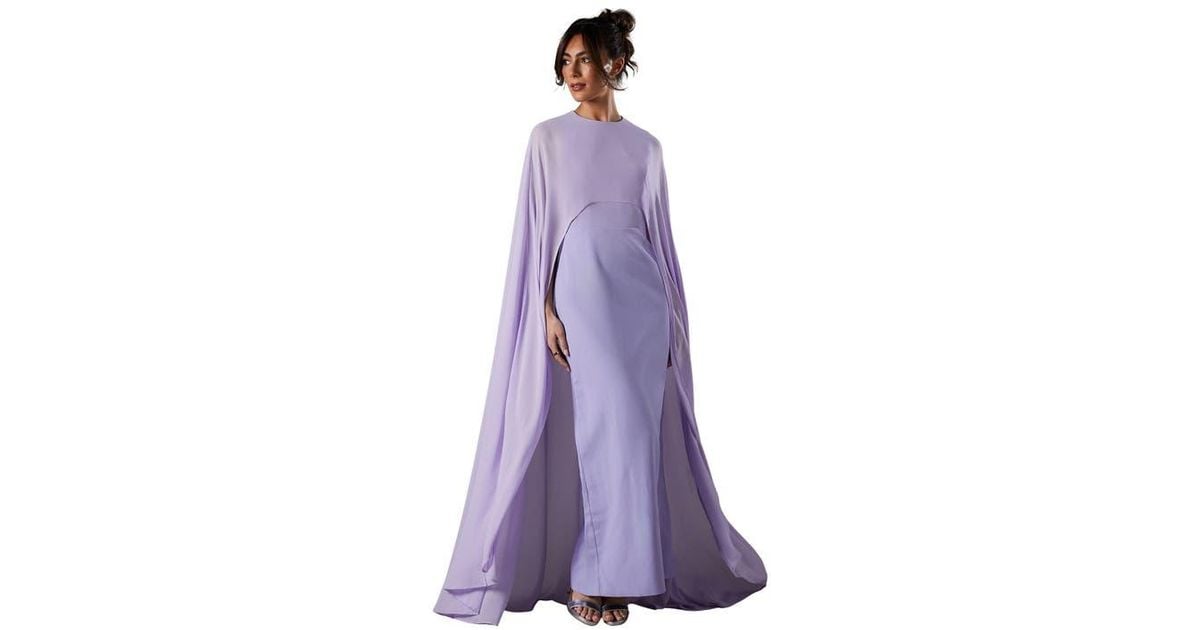Coast Cape Sleeve Maxi Dress in Purple | Lyst Coast Cape Sleeve Maxi Dress in Purple | Lyst