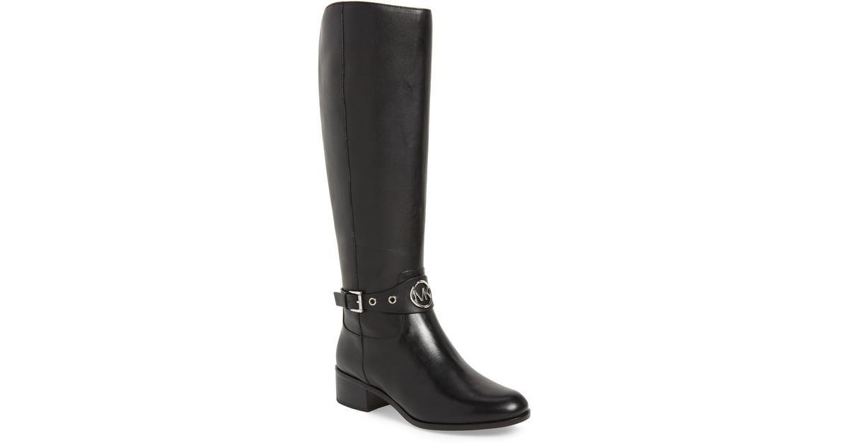 MICHAEL Michael Kors Leather Heather Boot Wide Calf (black Vachetta ...