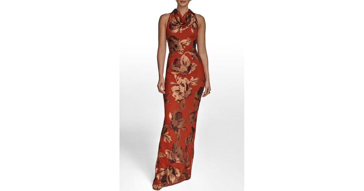 slim fit dress slacks Floral Sequin Tulle Midi Gown | Gown main image 0