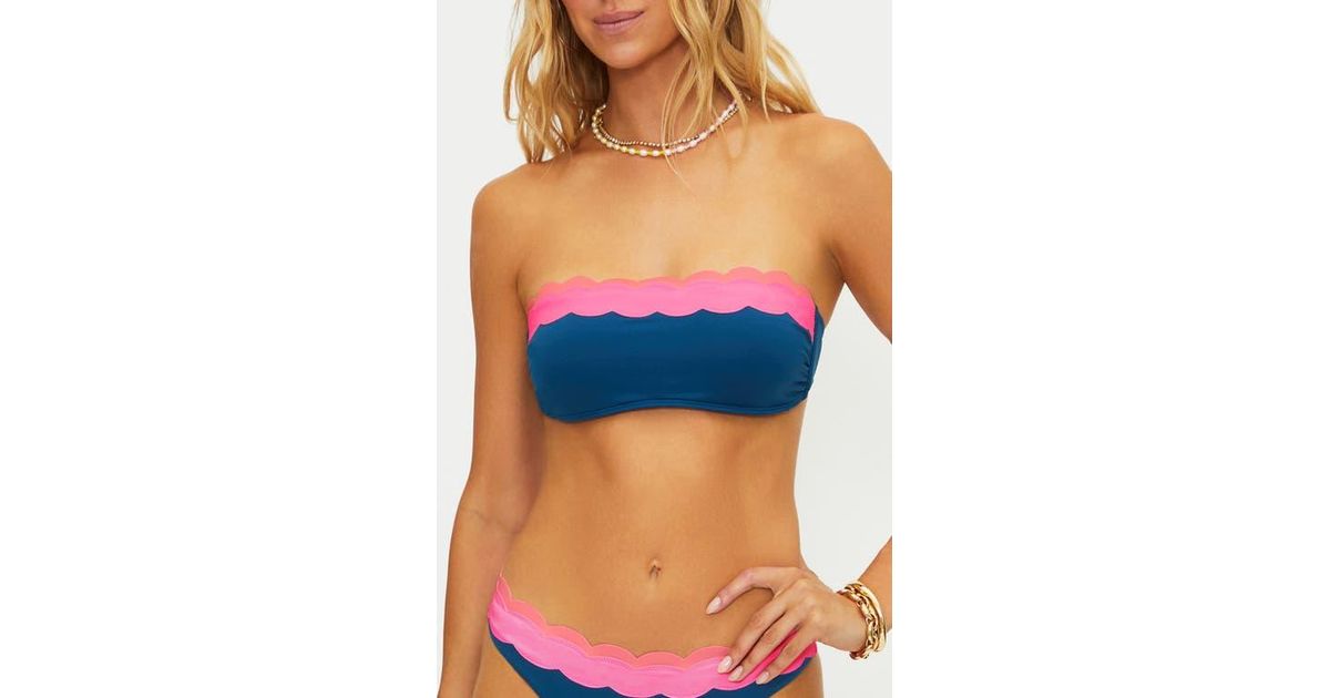Beach Riot Sybil Scallop Colorblock Bikini Top in Blue | Lyst