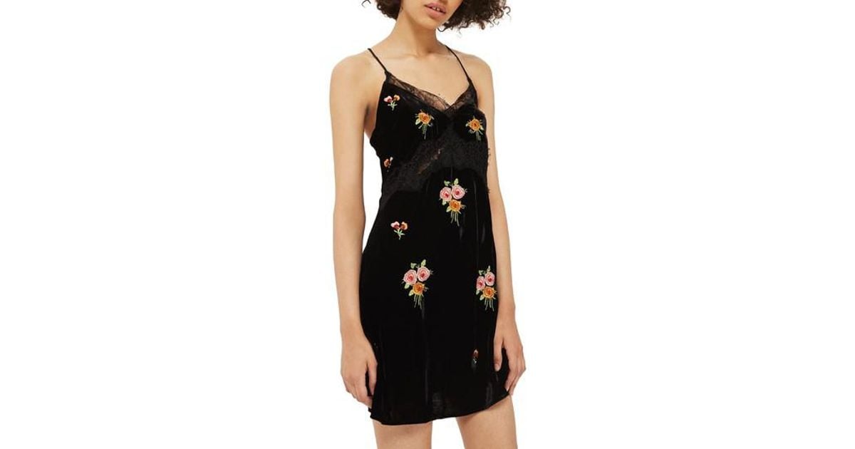 topshop velvet slip dress