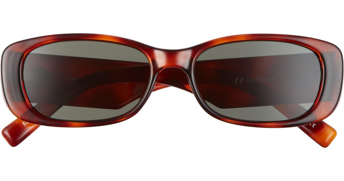 Le Specs Unreal 52mm Rectangular Sunglasses in Brown Lyst