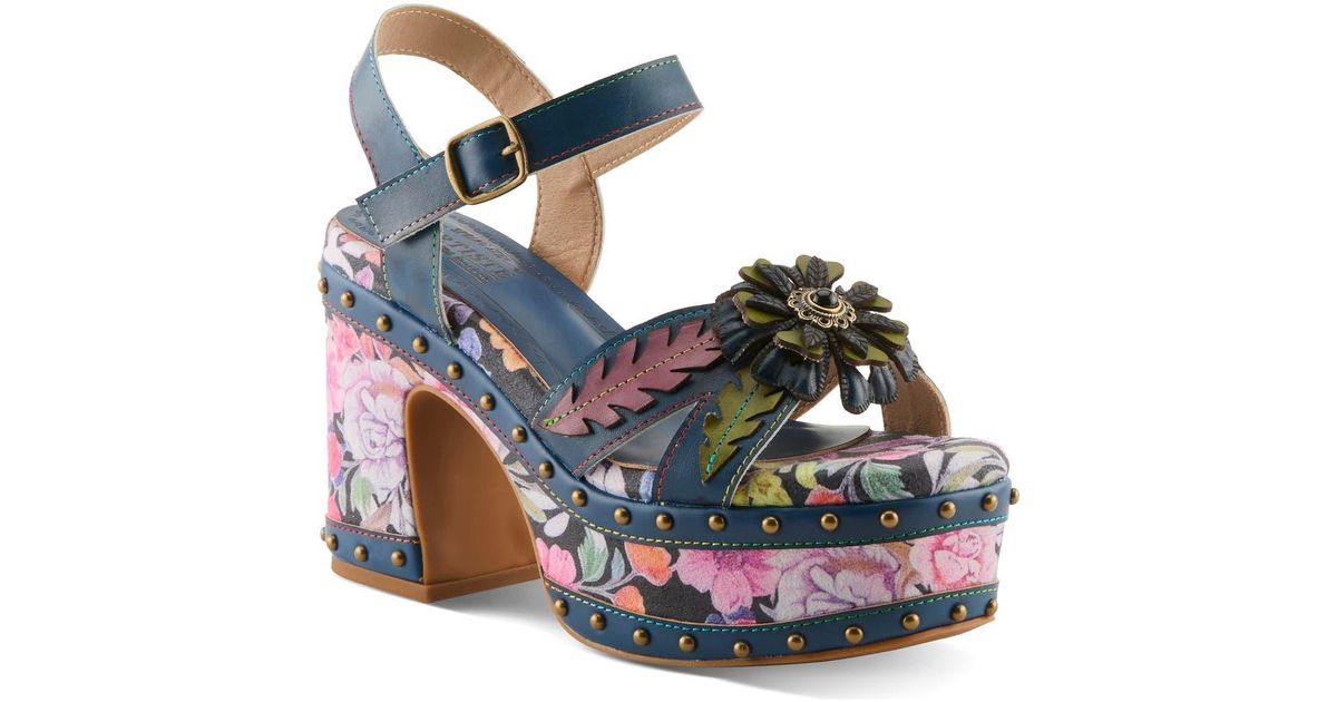Spring Platform Sandals Spring Step Deckedout Ankle Strap Platform Sandal in Blue | Lyst