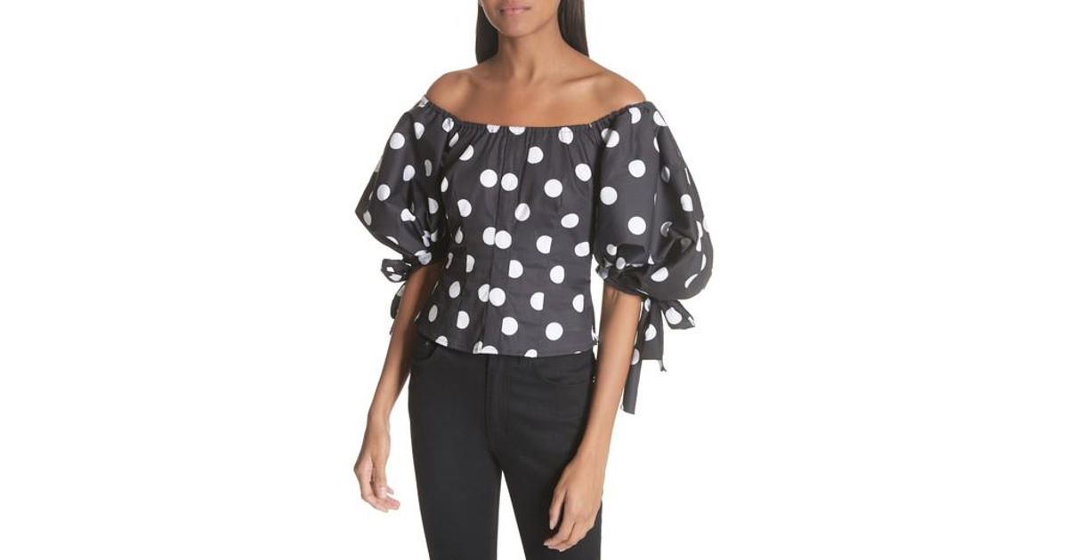 caroline constas polka dot top