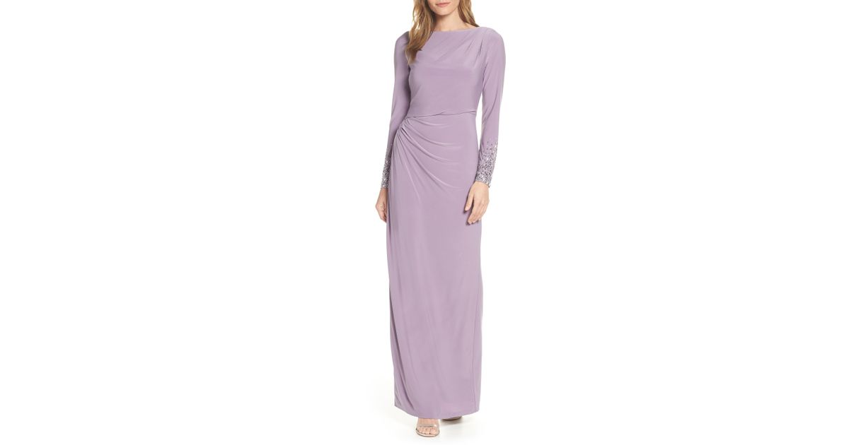 vince camuto ruched evening dress