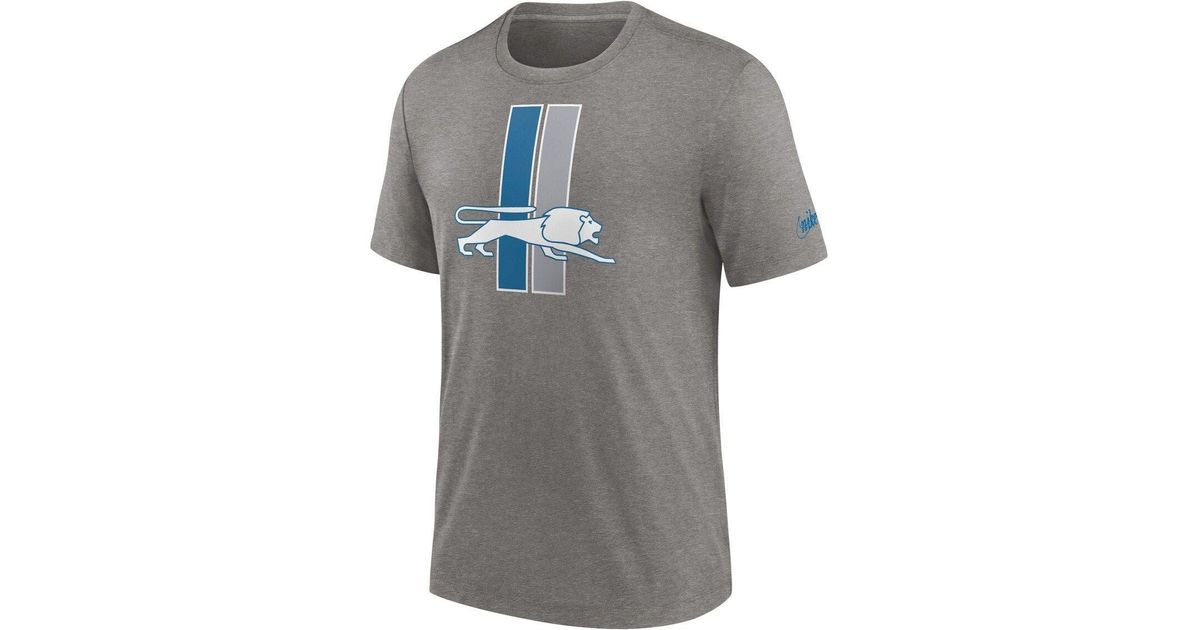 Nike Detroit Lions Rewind Logo Tri-blend T-shirt At Nordstrom in Gray